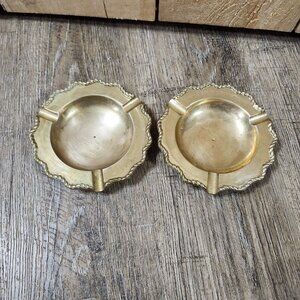 Pair of brass 5" ashtrays